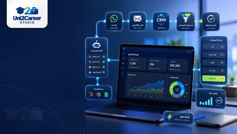 أتمتة أعمال وربط واتساب و CRM في لوحة تحكم